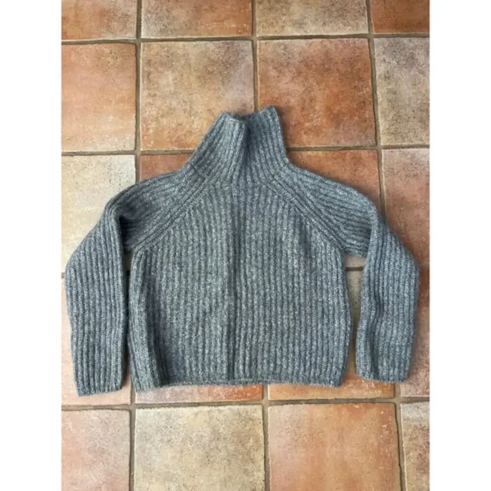 Kate Spade Chunky Knit Alpaca Blend Oversized Turtleneck sweater in grey M